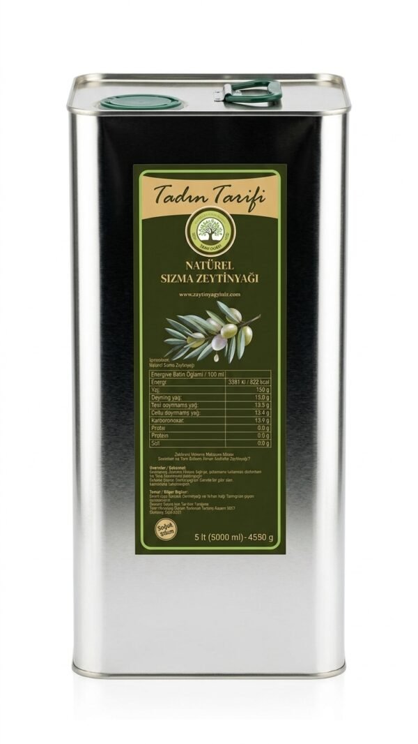 5 lt sızma zeytinyağı ürün fotoğrafı 5 Litre Soğuk Sıkım Natürel Sızma Zeytinyağı